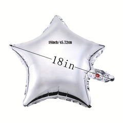 20pcs 18 Inch Silvery Star Balloons Aluminum Foil Balloon