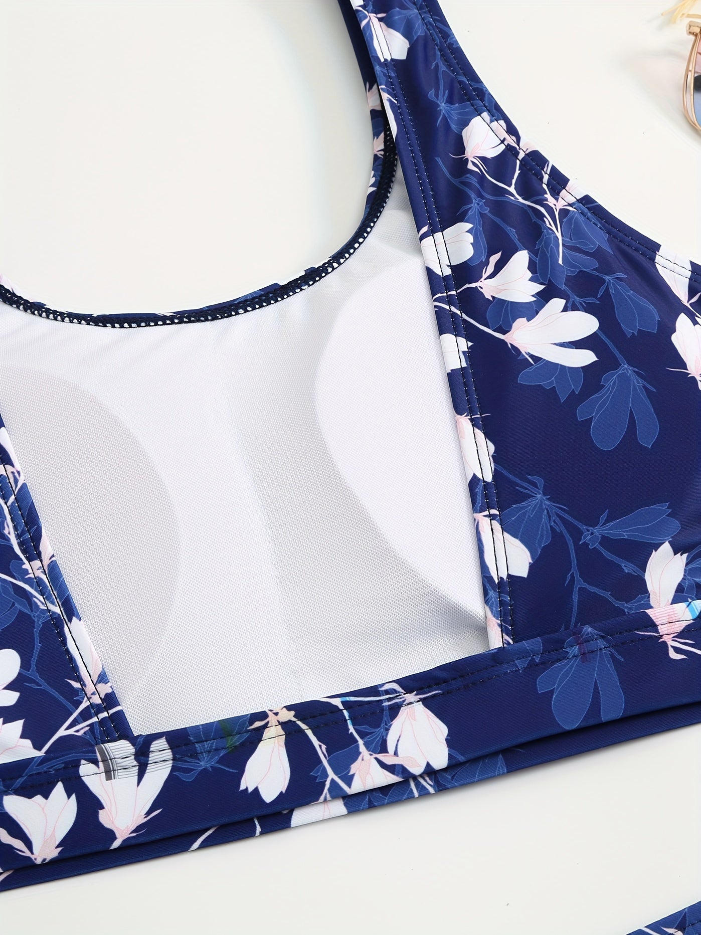 Floral Cut Out Tankini Set