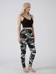 Camo Print Lounge Pants Elastic Waistband Womens Loungewear