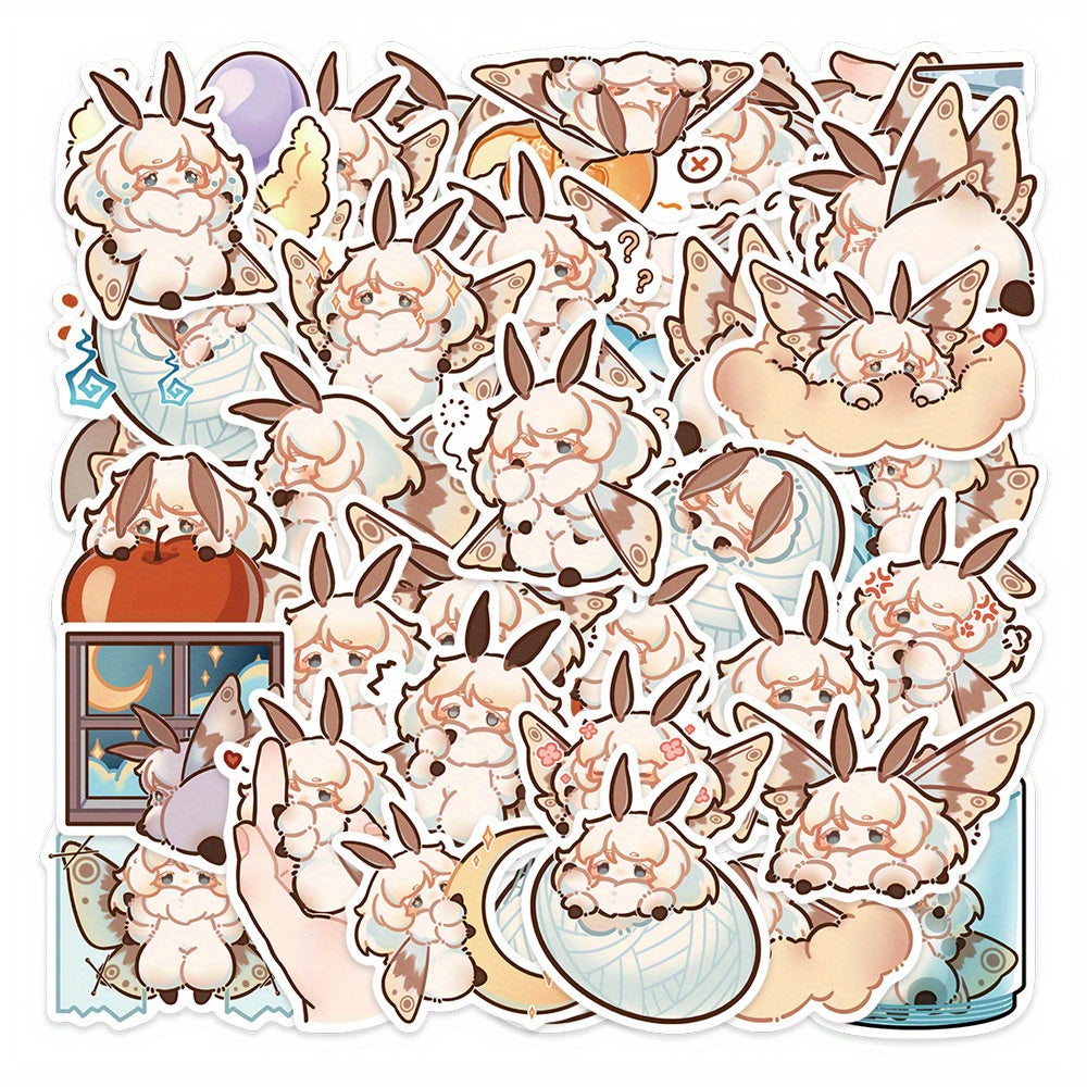 40pcs Cartoon Moth Stickers Laptop Phone Skateboard