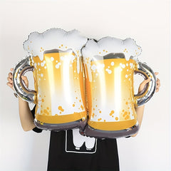 4pcs Eer Mug Balloons Ideal for Beer Parties Aluminum Film Balloons