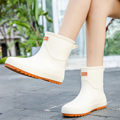 Women's Waterproof Medium Rain Boots Comfortable Outdoor Garden Work Boots