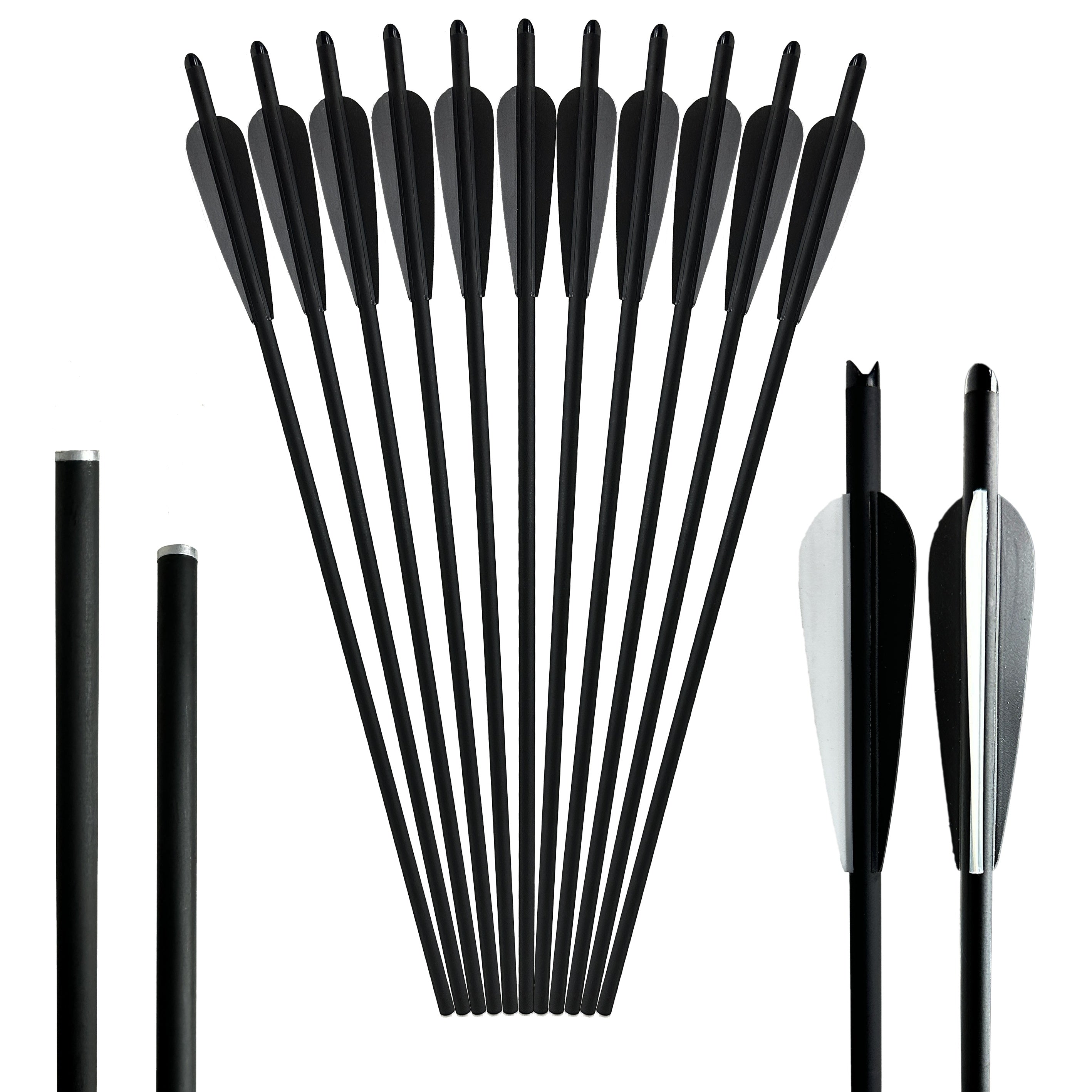 12pcs 20 inch Carbon Fiber Shield Feather Bowfishing Accessory