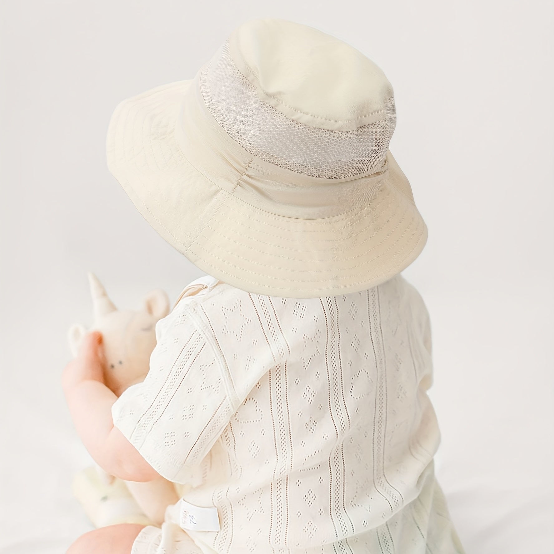 Baby Mesh Fisherman Hat Wide Brim Sunscreen