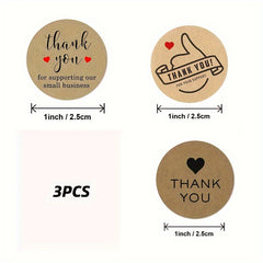 3 Rolls Thank You Sticker Scrapbook Wedding Envelope Seal Statione