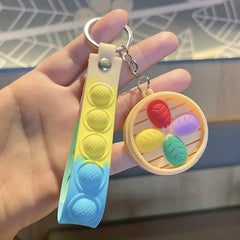 Cartoon Kitchen Keychain Steamer Bag Pendant Student Keychain