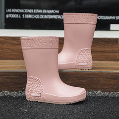 Women's Waterproof High Tube Rain Boots Solid Non slip Outdoor Rain Boots