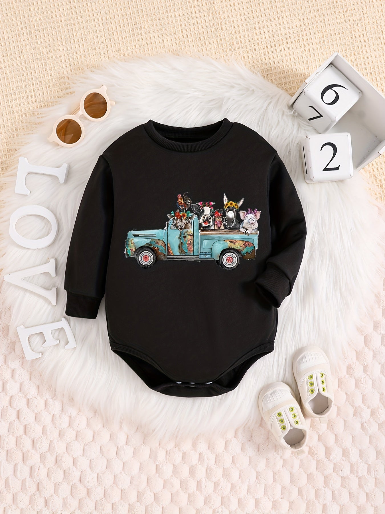 Baby Boy Cartoon Onesie Newborn Long Sleeve Romper