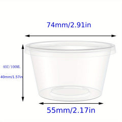 50pcs 2.4 oz Mucus Foam Ball Storage Container with Lid