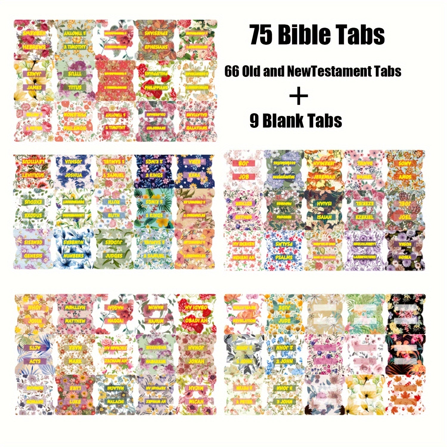 Bible Index Tabs 75pcs Laminated Tabs For Women And Men Golden Foil Easy