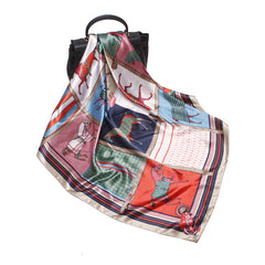 Floral Silk Blend Square Scarf Head Wrap