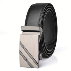 Men's Leather Slim Belt for Jeans Suit Ratchet Reversible