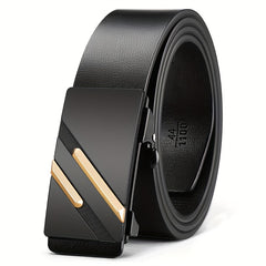 Men's Leather Auto Buckle Belt Boyfriend Husband Father Gift