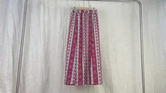 Boho Side Slit Maxi Skirt Random Print Vacation Casual Skirt