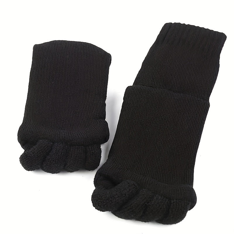 3 Pairs Toeless Yoga Socks Five Toe Split Socks Non Slip Massage Socks