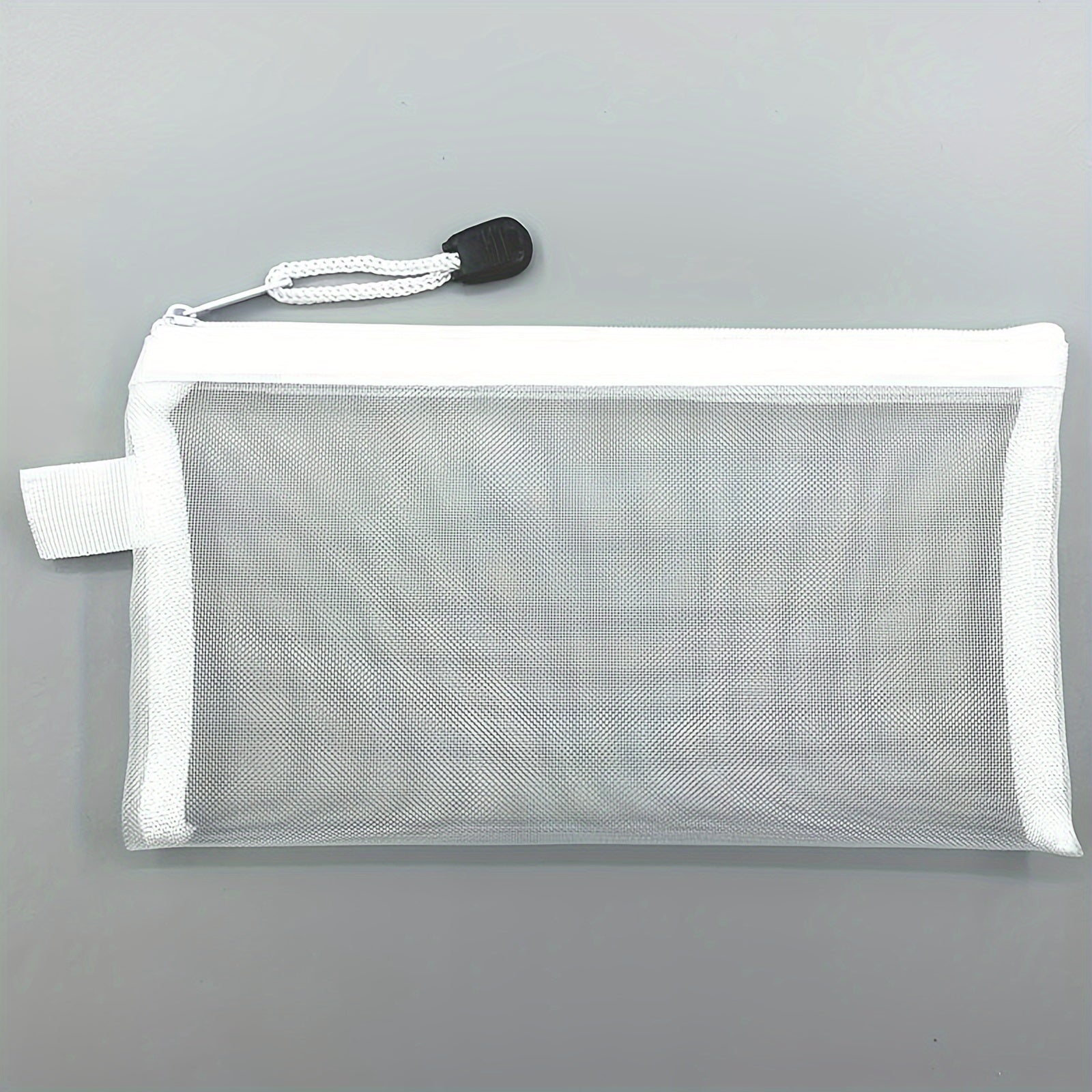 Transparent Pen Bag Mesh Storage School Exam Stationery Box Pencil Bag