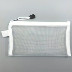 Transparent Pen Bag Mesh Storage School Exam Stationery Box Pencil Bag