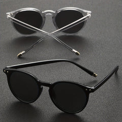 2 Pairs Men's Casual Round Frame Sunglasses with Case