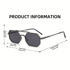 Hip Hop Retro Sunglasses Double Beam Square Zinc Alloy Frame
