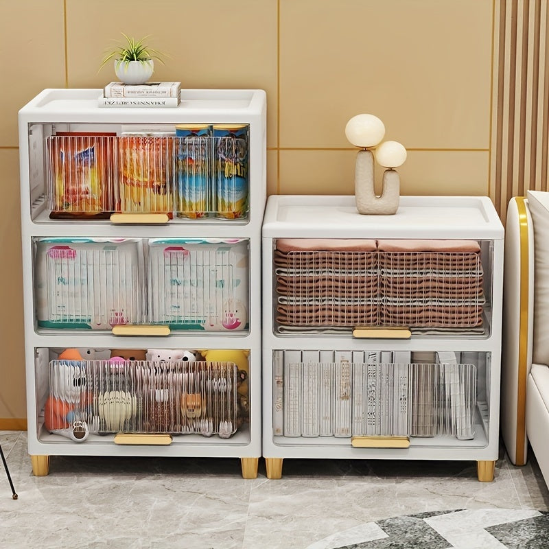 1pc Storage Cabinet Drawer Wardrobe Toy Sundries Household Plastic Storage Box