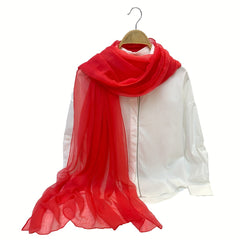 Solid Crinkle Scarf Hijab Thin Shawl Breathable Head Wrap