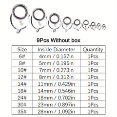 9Pcs 4mm 28mm Stainless Steel Rod Repair Kit for Fishing Rod Building
