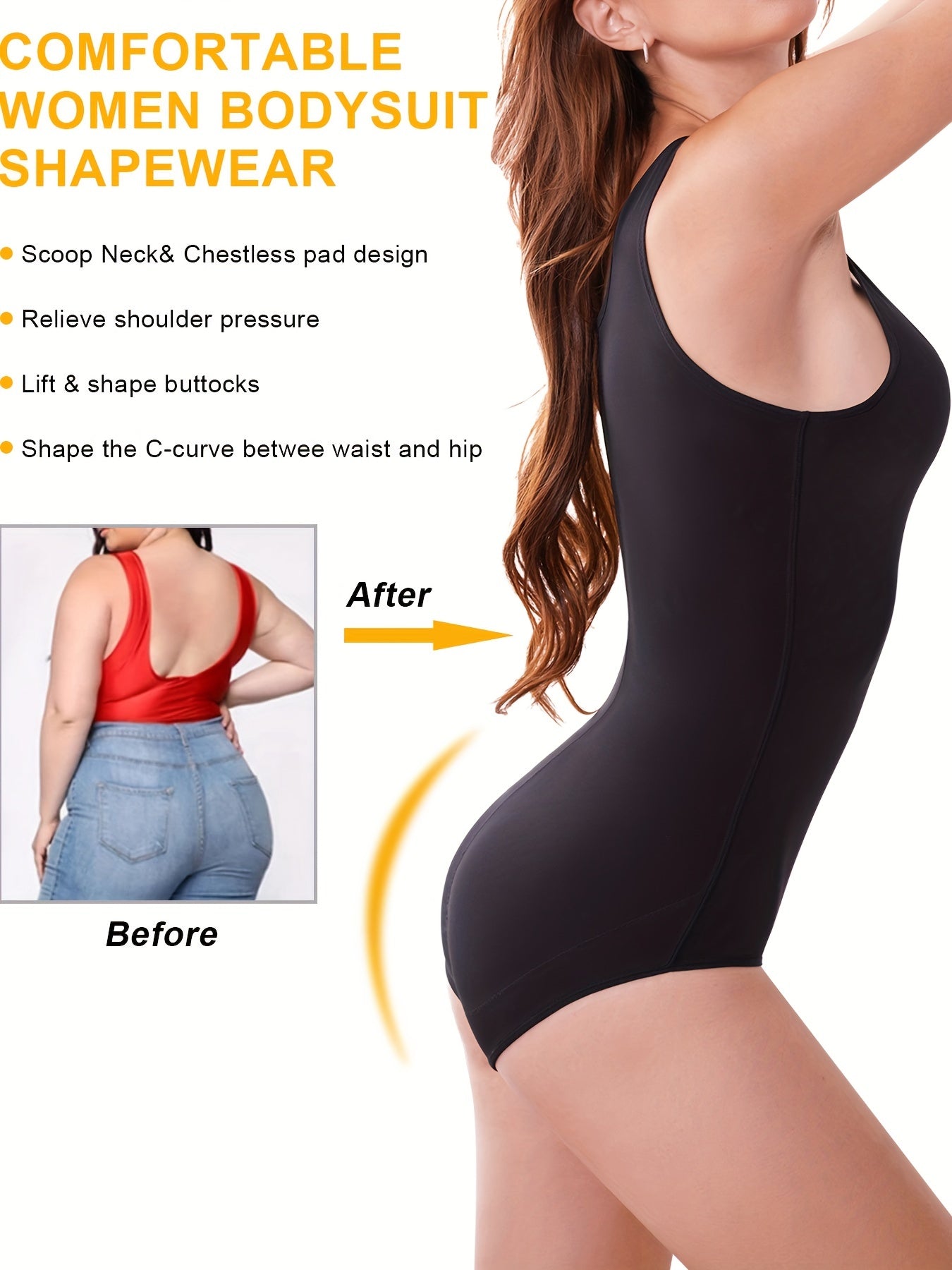 Shapewear Round Neck Tummy Control Jumpsuit Women's Activewear