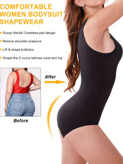 Shapewear Round Neck Tummy Control Jumpsuit Women's Activewear
