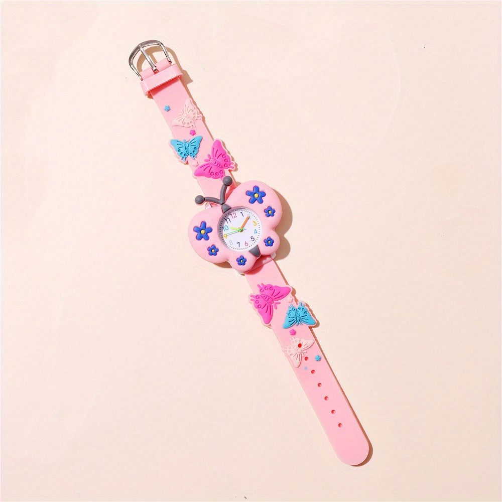 Colorful Butterfly Silicone Quartz Watch With Silicone Strap