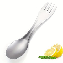 Titanium Stainless Steel 2 In 1 Spoon Fork for Outdoor Travel Camping