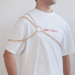 Men's Gothic Chest Harness Metal Ring Chain Beach Punk Hip Hop Chain