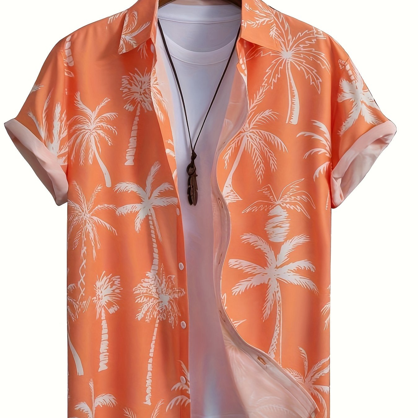 Hawaiian Coconut Pattern Men's Short Sleeve Shirt