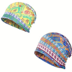 Flower Print Beanie Turban Chemo Cap Lightweight Skull Hat