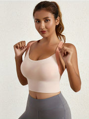 Criss Cross Back Sports Bra High Impact Push Up Shockproof Lingerie