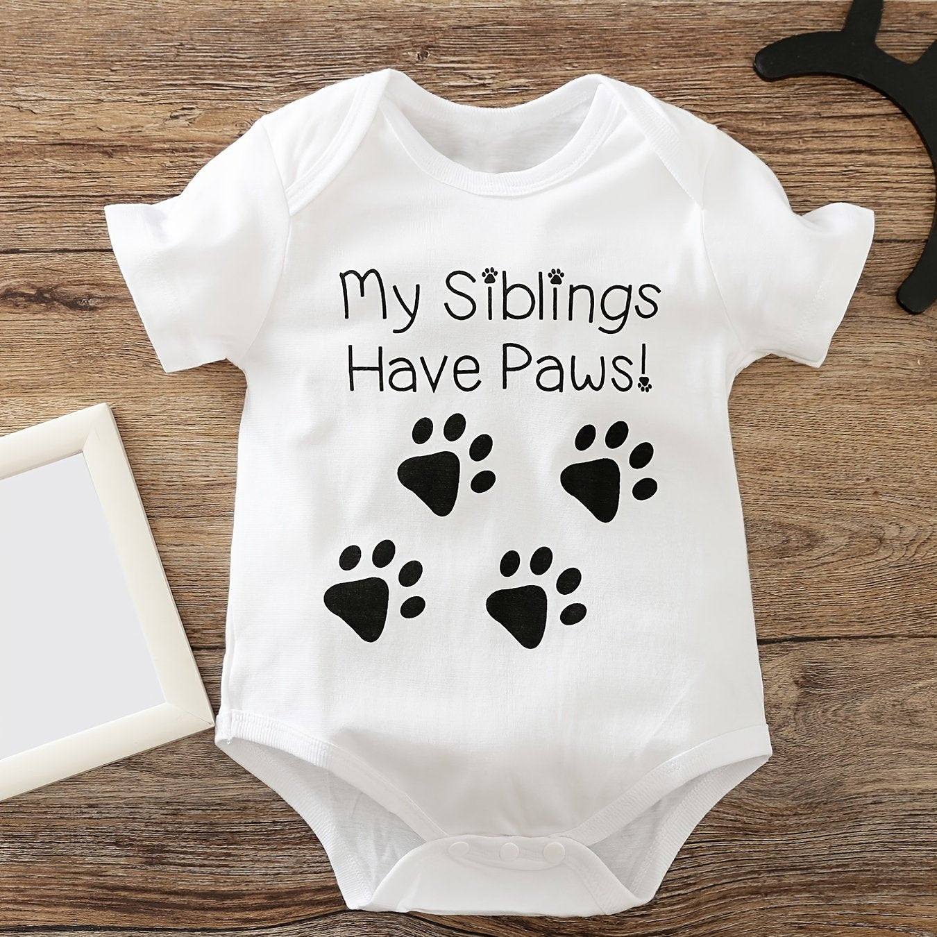Baby Boys My Siblings Have Paws DADDY S FAN Bodysuit