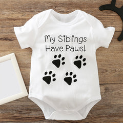 Baby Boys My Siblings Have Paws DADDY S FAN Bodysuit