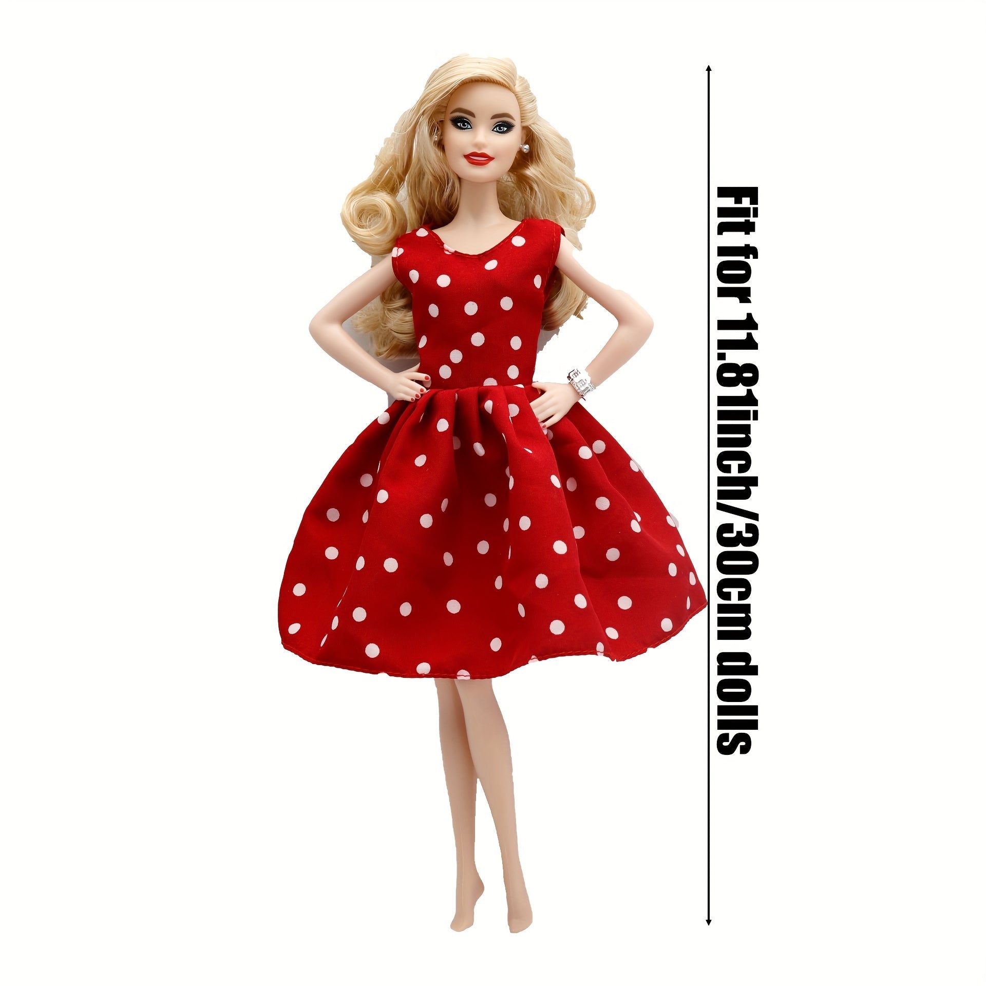 Polka Dot Dress Party Outfit for 11.81 Inch Dolls
