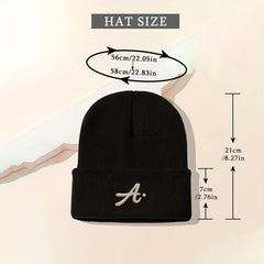 Men's A Embroidered Knit Hat