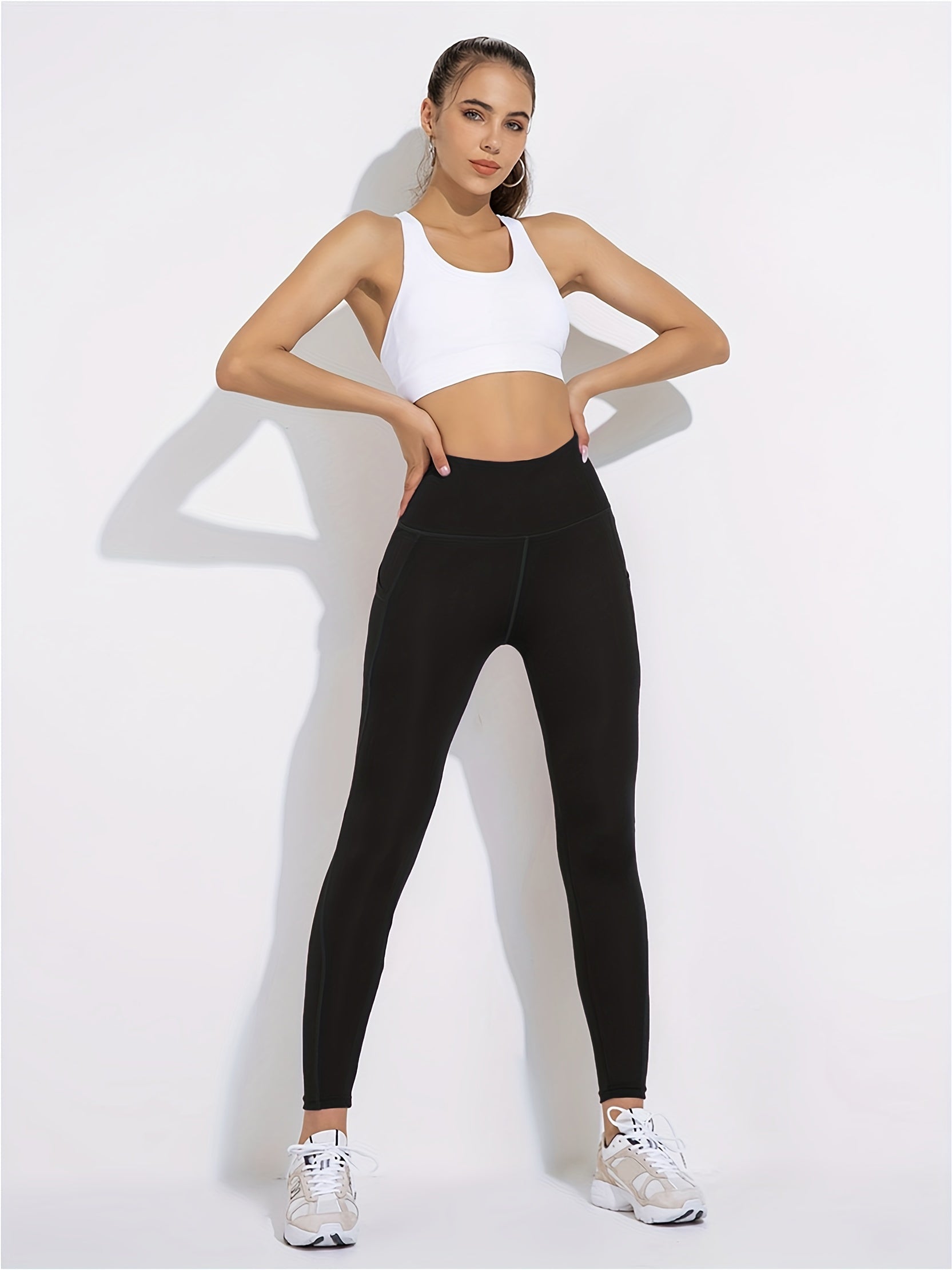 Women's Sporty Comfort Fitness Leggings With Pockets for Running Yoga