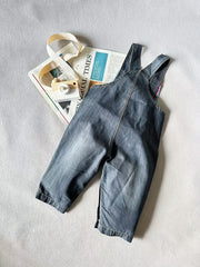 Baby Boys Suspender Pants Dinosaur Palm Print Pocket Overalls