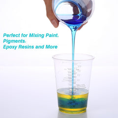 50pcs 8oz Disposable PP Scale Cup Mixing Measuring Cup Transparent Plastic Cup