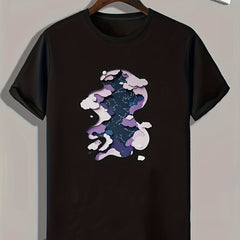 Starry Night Pattern Print Men's Sports T-shirt