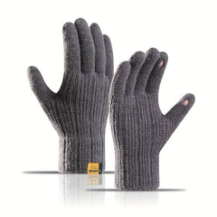 Winter Velvet Lining Warm Gloves Touch Screen Knitted Gloves