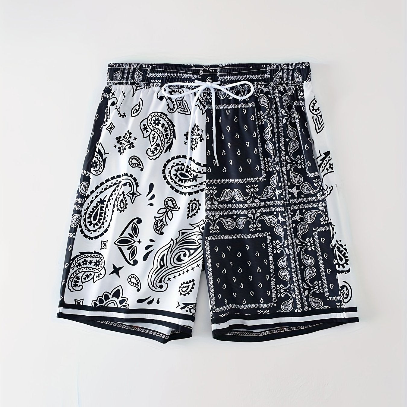 Men's Bandana Pattern Drawstring Shorts