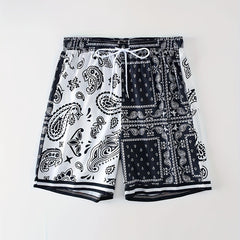 Men's Bandana Pattern Drawstring Shorts