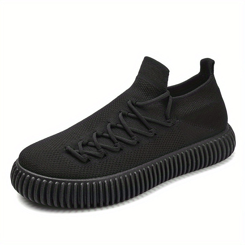 Men's Breathable Lace-Up Running Sneaker Sock Shoes