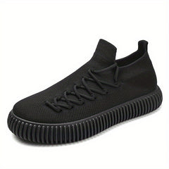 Men's Breathable Lace-Up Running Sneaker Sock Shoes
