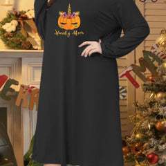Pumpkin Unicorn Print Lounge Dress