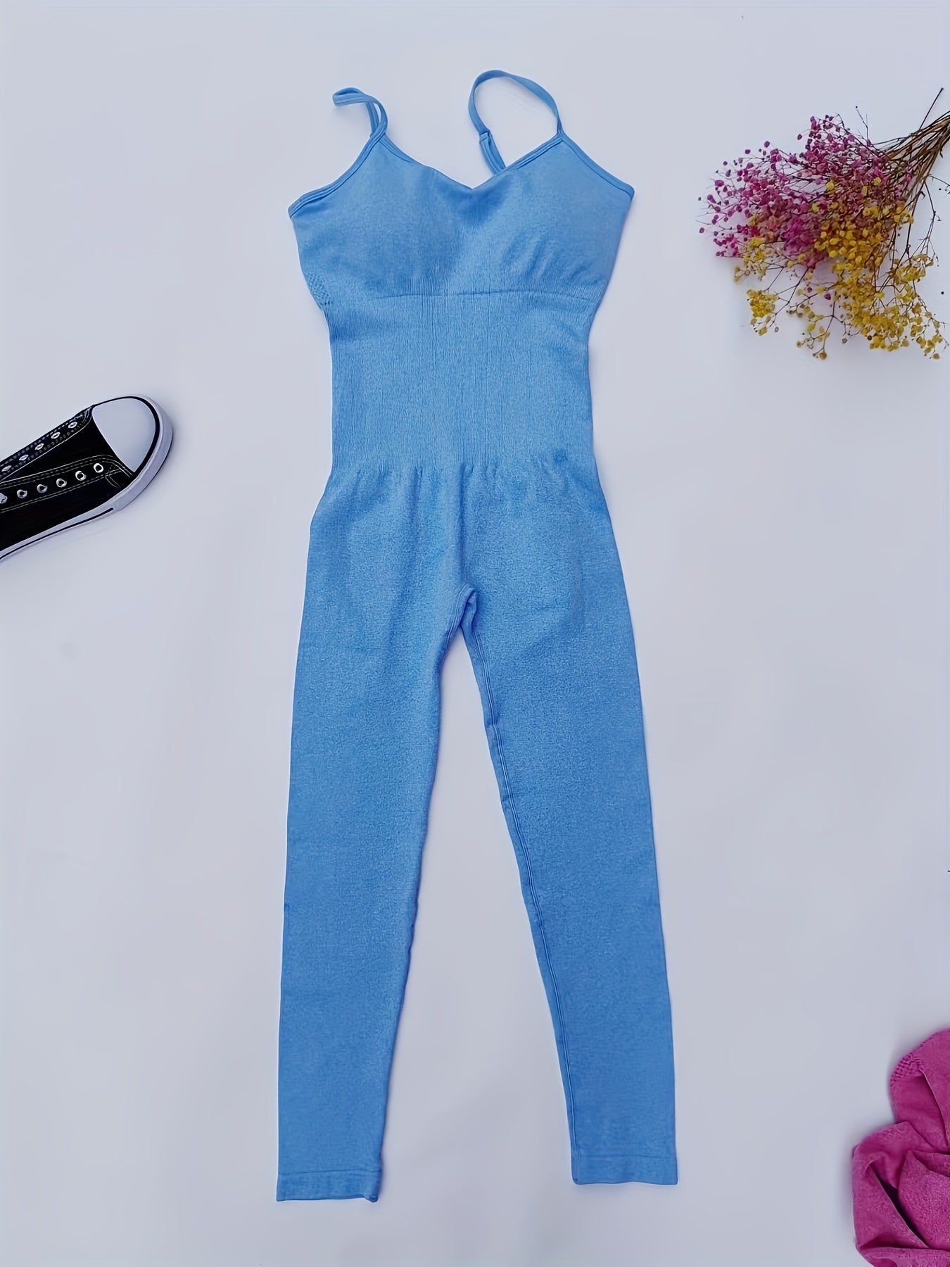 Tummy Control Yoga Jumpsuit High Stretch Fitness Bodysuit