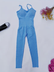 Tummy Control Yoga Jumpsuit High Stretch Fitness Bodysuit
